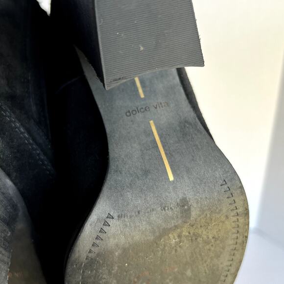 Dolce Vita Conway Black Suede Cowboy Ankle Booties Sz 8 - Picture 7 of 9